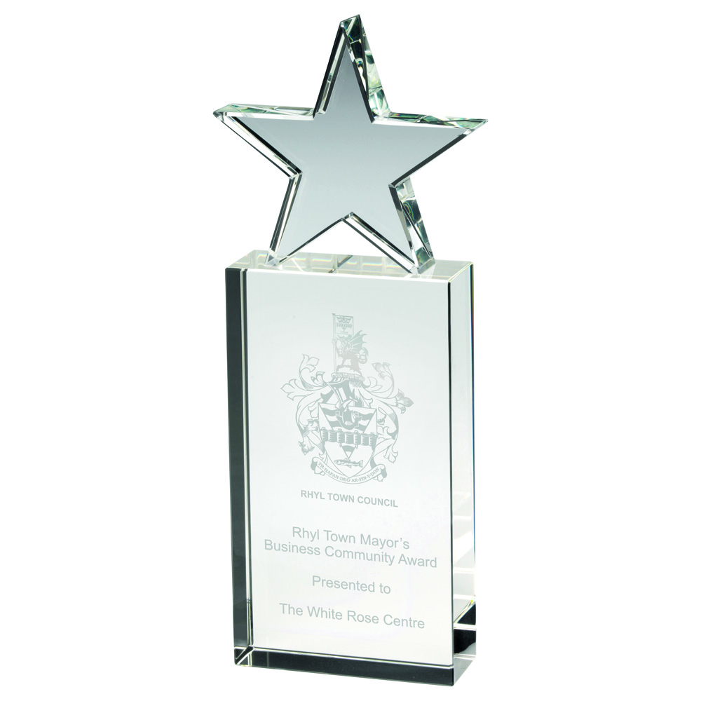 CLEAR GLASS BLOCK WITH GLASS STAR - Image 2