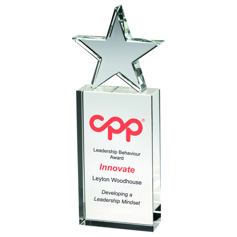 CLEAR GLASS BLOCK WITH GLASS STAR - Image 3