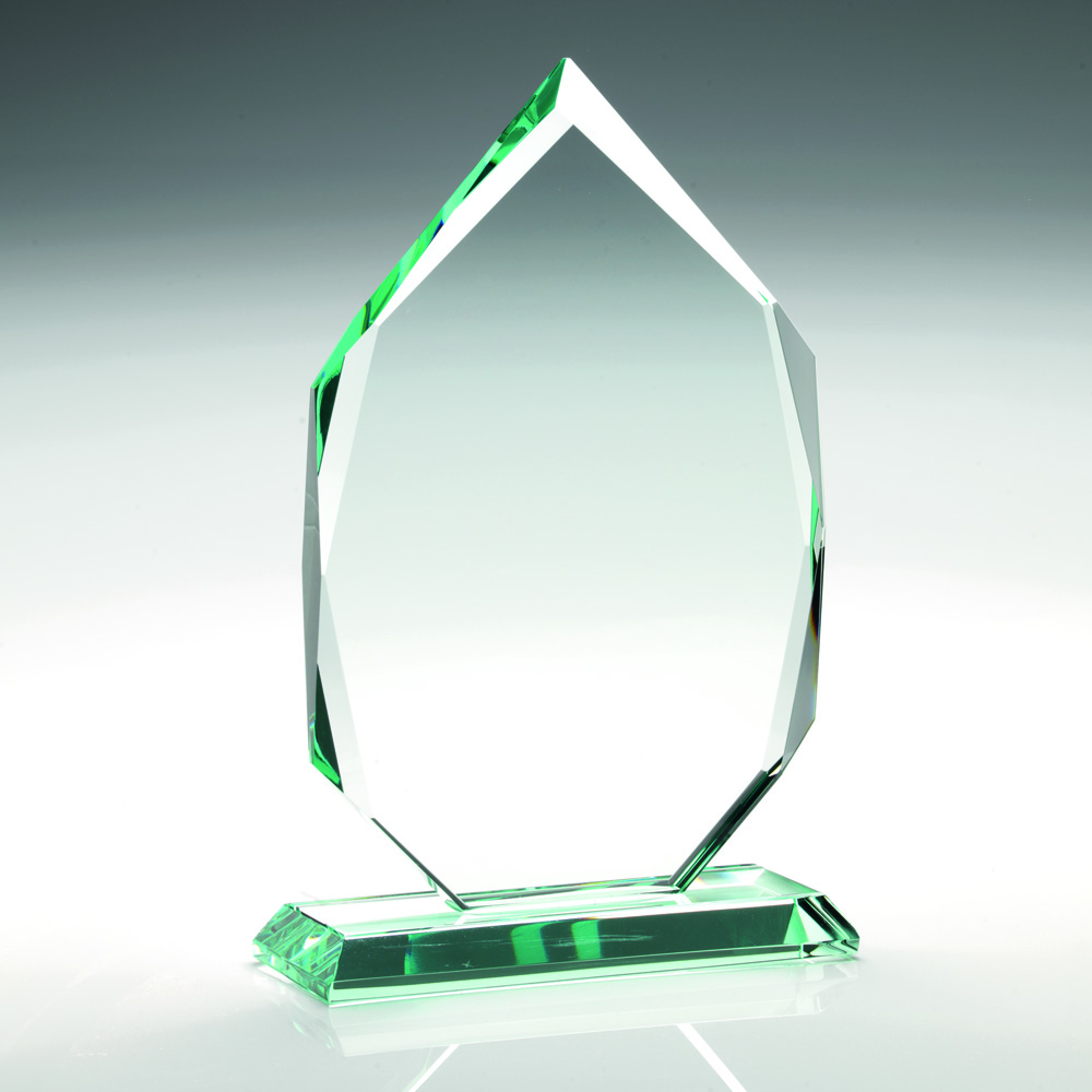 JADE GLASS DIAMOND IN QUALITY WOOD BOX (19MM THICK)