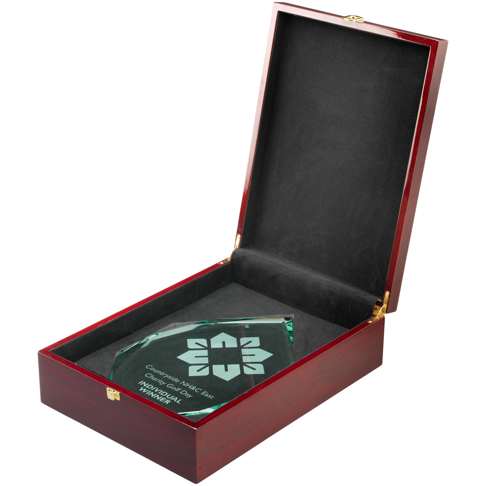 JADE GLASS DIAMOND IN QUALITY WOOD BOX (19MM THICK) - Image 5